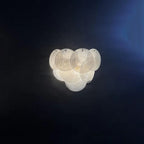 White Murano Disc Glass Wall Sconce
