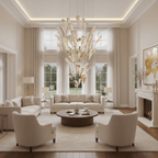 Galaxy White Feather Art Deco Chandelier