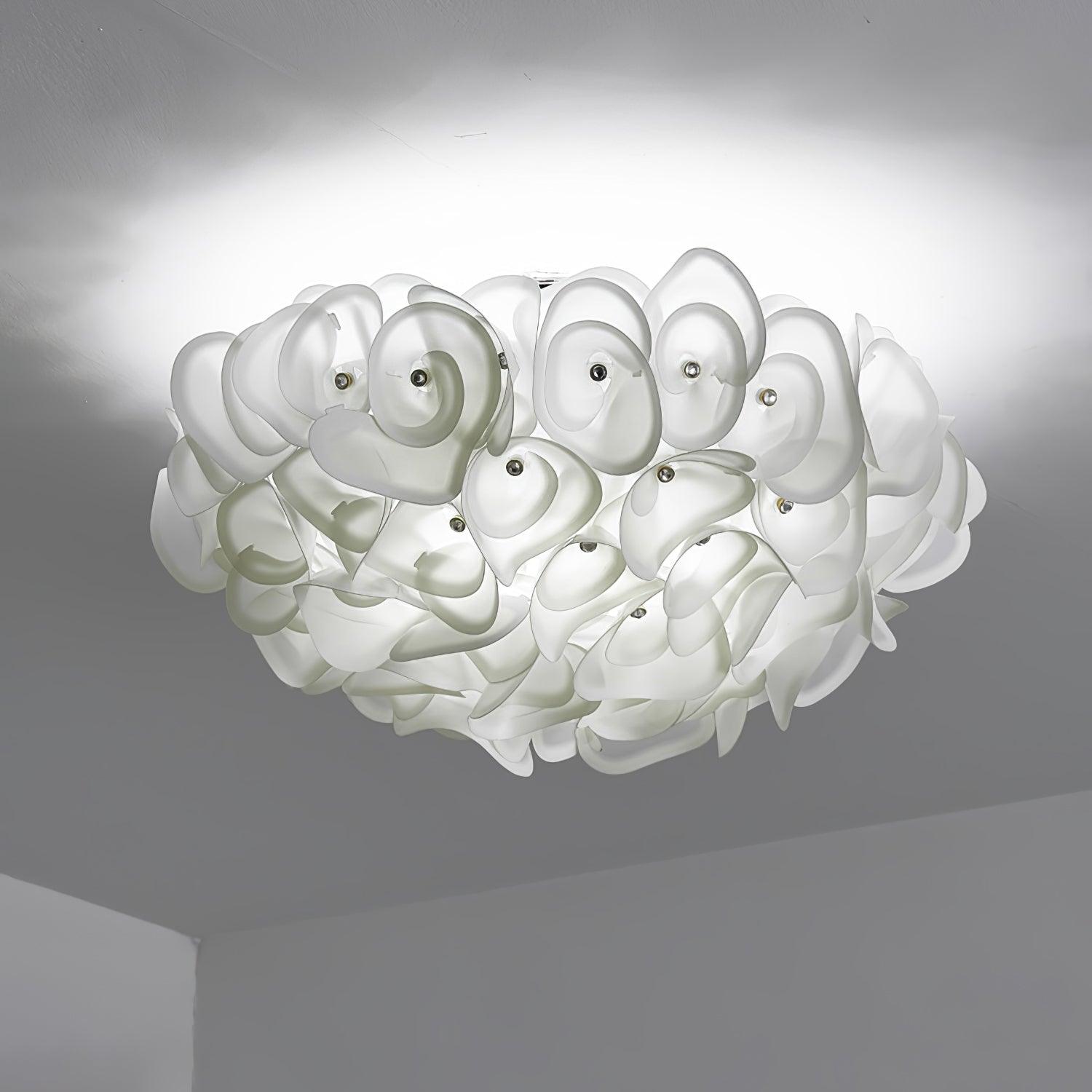 White Hydrangea Ceiling Lamp