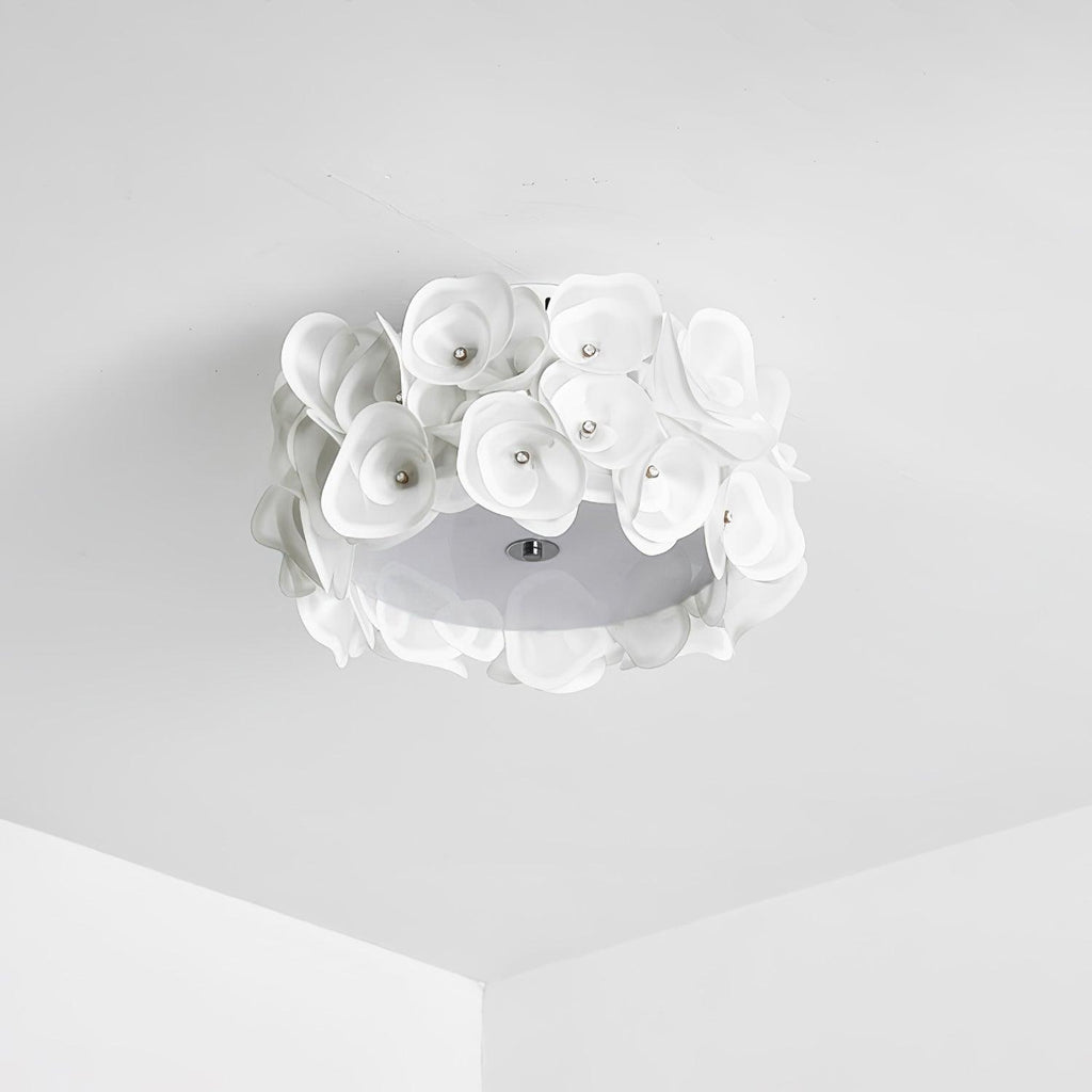 White Hydrangea Ceiling Lamp