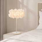White Hydrangea Table Lamp