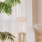White Hydrangea Table Lamp