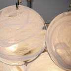 White Murano Disc Chandelier