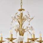 White Rose Crystal Chandelier