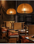 Wooden Pumpkin Pendant Lamp
