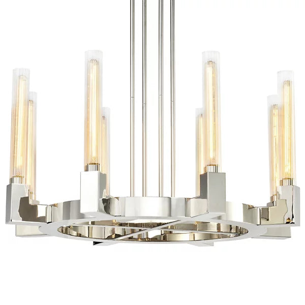 Modern Linear Round / linear Tubular Glass Chandelier for Dining Room / kitchen Island