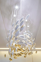 Modern Artistic Golden Dragon Egg Glass Pendant Ceiling Light for Dining Room