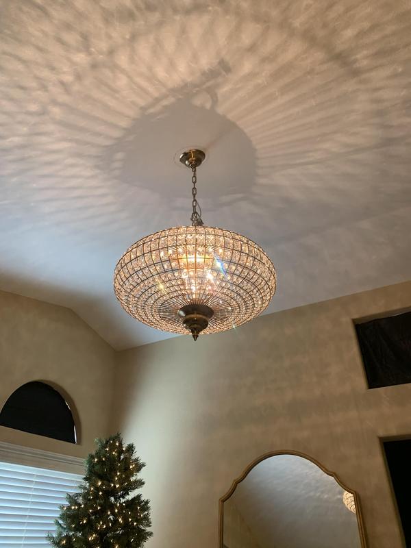 French Empire Vintage Ellipsoid Crystal Chandelier with Iron and Brass Finish for Living Room Bedroom