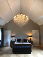 Luxury 25-Light Candle Crystal Chandelier in Gold / chrome Finish