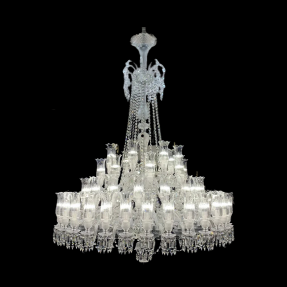 Multi Layer Chrome Crystal Chandelier in French Style with Romantic Branch Flowers for Grand Hallway and