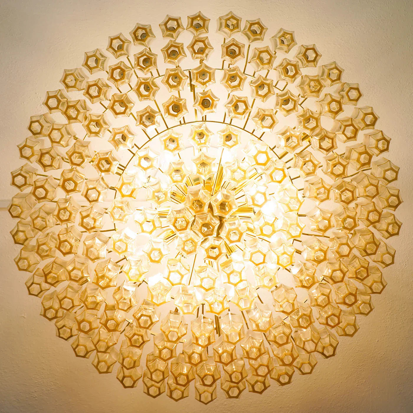 Prismatico 12-Light Amber Ceiling Lamp 35"