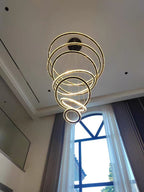 Light Luxury 5 / 6 / 7 Rings Crystal Chandelier for Staircase / foyer / villa