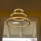 Light Luxury 5 / 6 / 7 Rings Crystal Chandelier for Staircase / foyer / villa