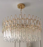 Modern Round / rectangular Raindrop Crystal Chandelier for Low-Ceiling