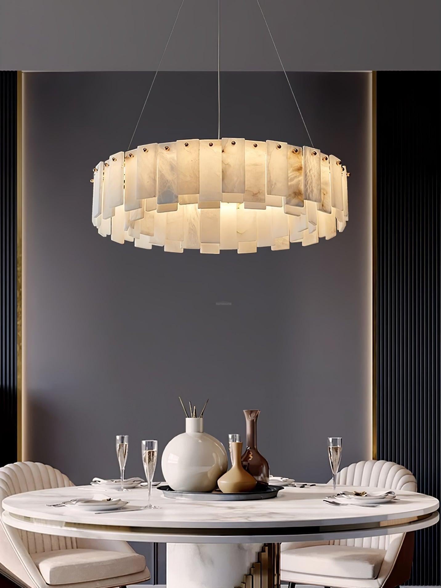 Halos Alabaster Round / square Chandelier