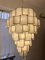 Modern Acrylic Tile Chandelier for High-Ceiling