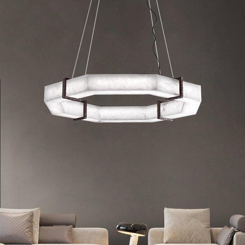 Glacera Alabaster Polygonal Chandelier