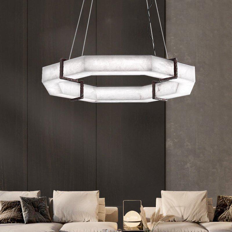 Glacera Alabaster Polygonal Chandelier