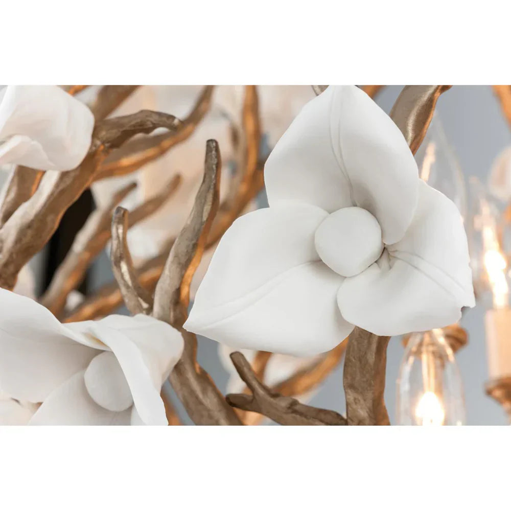 Modern Art Design Lily Ceramic Flower Chandelier for Low-Ceiling