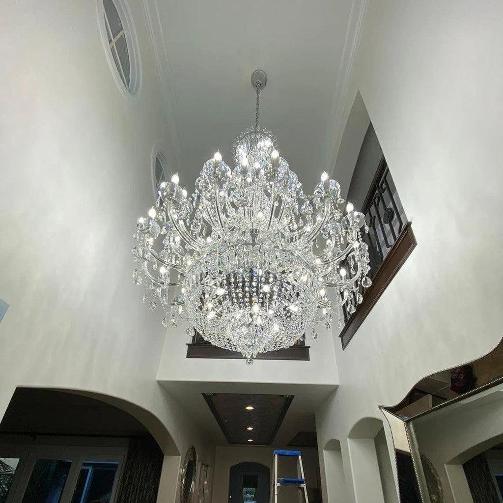 Extra Large European-Style Multi-Layers Candle Luxury Crystal Chandelier Gold Art Foyer / staircase Decorative