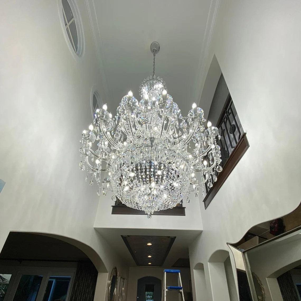 Extra Large European-Style Multi-Layers Candle Luxury Crystal Chandelier Gold Art Foyer / staircase Decorative
