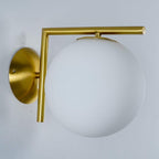 Blown Glass Opal Glass Wall Lamp