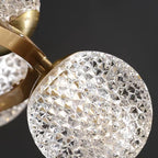Modern Crystal Brass Finish Chandelier Molecular Ceiling Light with Round and Rectangular Shape