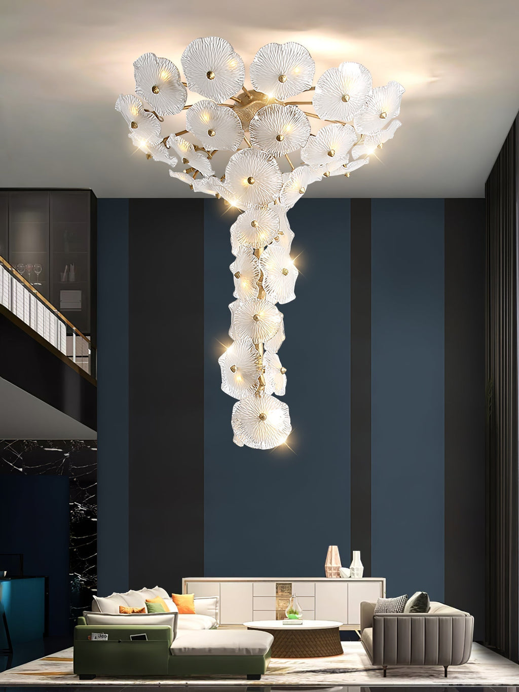 Nenufar Water Lily Branch Chandelier 23.6-Inch31.5"