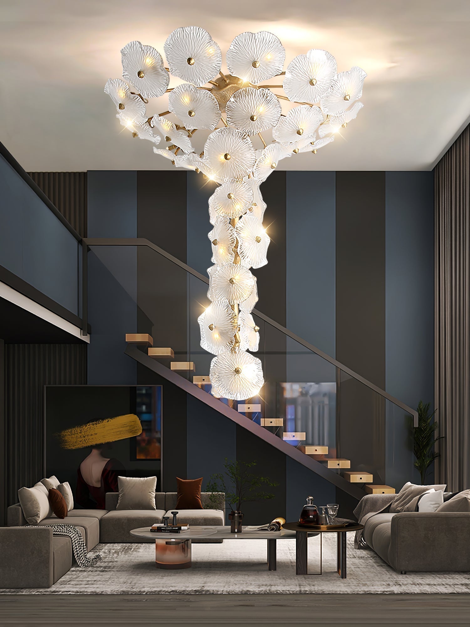 Nenufar Water Lily Branch Chandelier 23.6-Inch31.5"