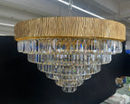 New Modern Gold Round / oval Light Luxury Ceiling Crystal Chandelier Set for Living Room / dining Room