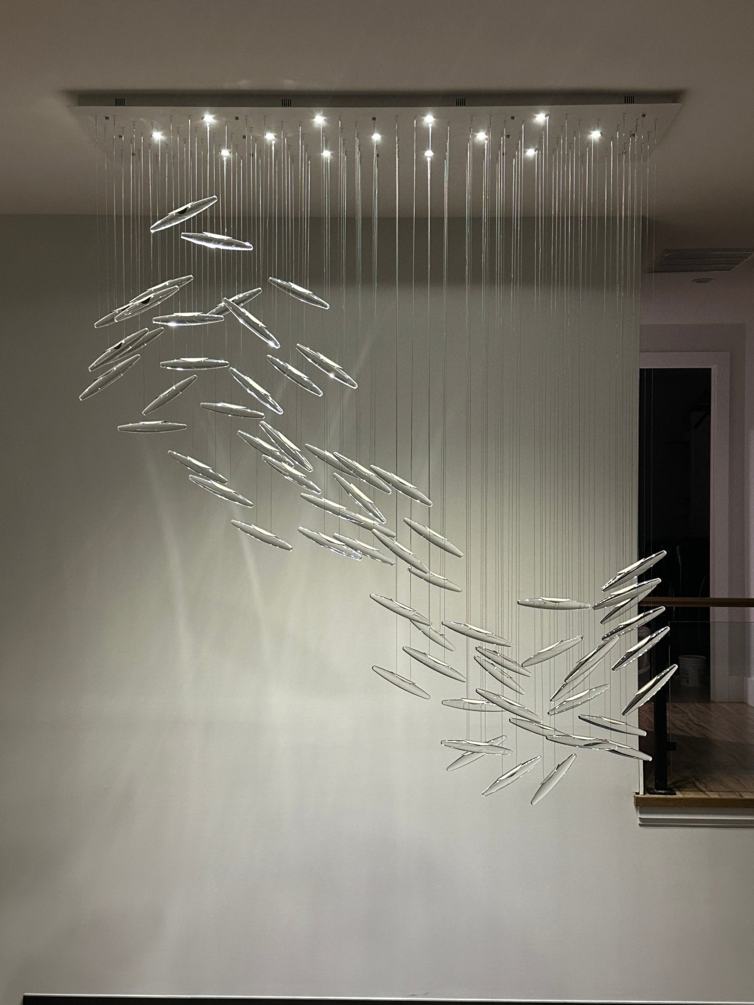 Moonlight Whispers Crystal Spiral Chandelier