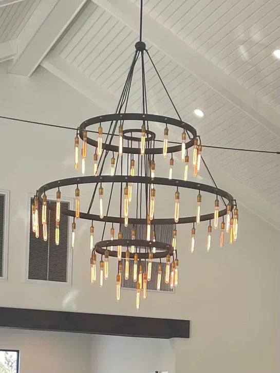 Retro-Inspired Metal Pendant Light Chandelier for Living Room / bedroom / staircase / villa
