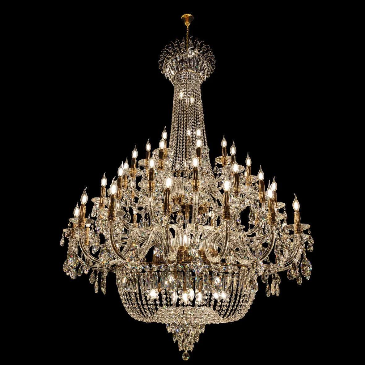 Extra Large European-Style Multi-Layers Candle Luxury Crystal Chandelier Gold Art Foyer / staircase Decorative