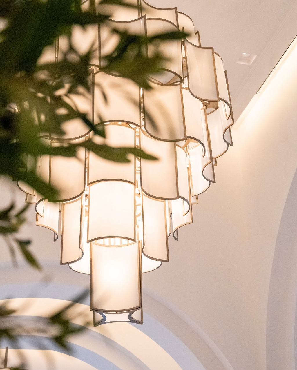Modern Acrylic Tile Chandelier for High-Ceiling