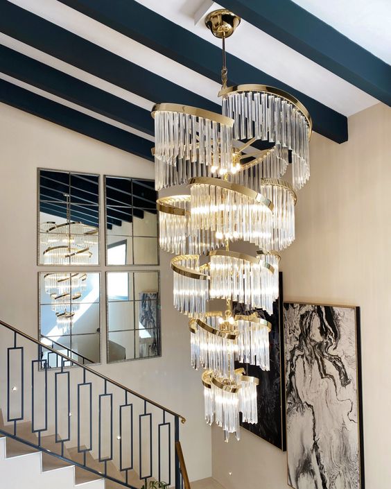 Oversized Modern Designer Creative Multi-Tiered Luxury Spiral Crystal Chandelier for