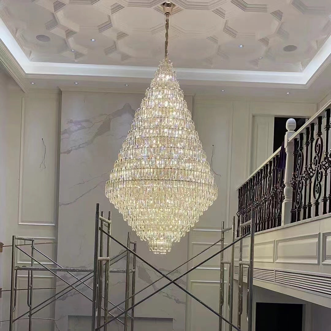 Extra Large Oversized Multi-Tiered Crystal Chandelier for Foyer / Entryway