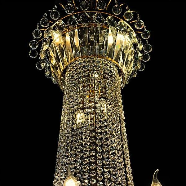 Extra Large European-Style Multi-Layers Candle Luxury Crystal Chandelier Gold Art Foyer / staircase Decorative