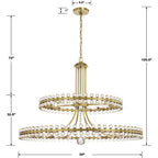 Modern 2 / 3 Ring Glass Ball Chandelier for Low-Ceiling