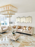 Square Crystal Ceiling Crystal Chandelier Light Three Layers
