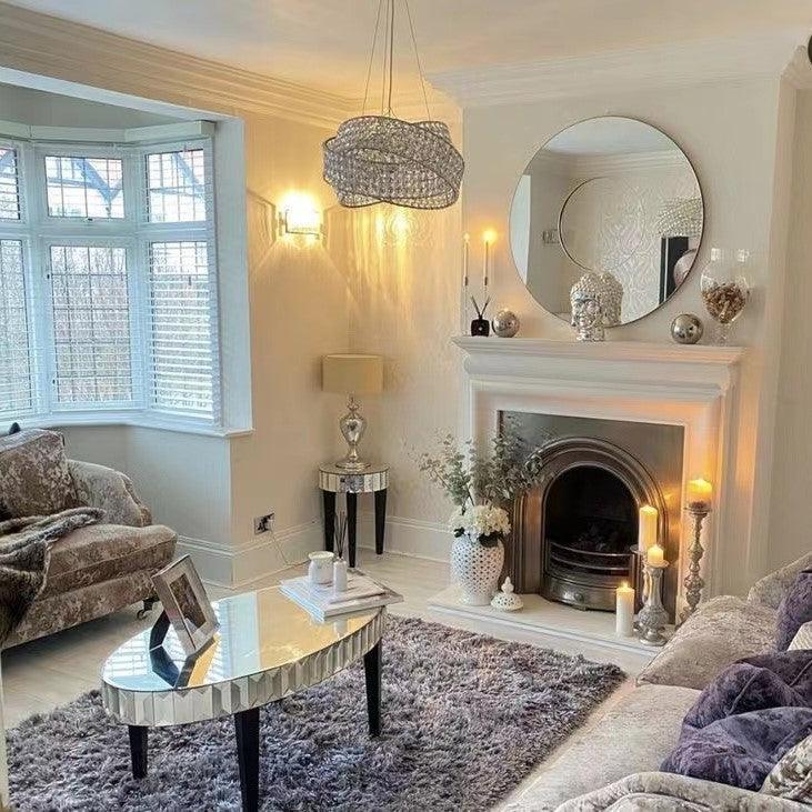 Round Crystal Ring Chandelier in Silver / gold Finish for Lowg-Ceiling