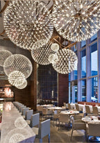 Round Starry Sky Chandelier Light Fire Ball Ceiling Lighting for Living Room / cottage / high-Ceiling