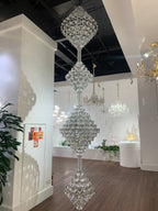 Luxury Three / four Cone Crystal Chandelier for Staircase / foyer / hotel
