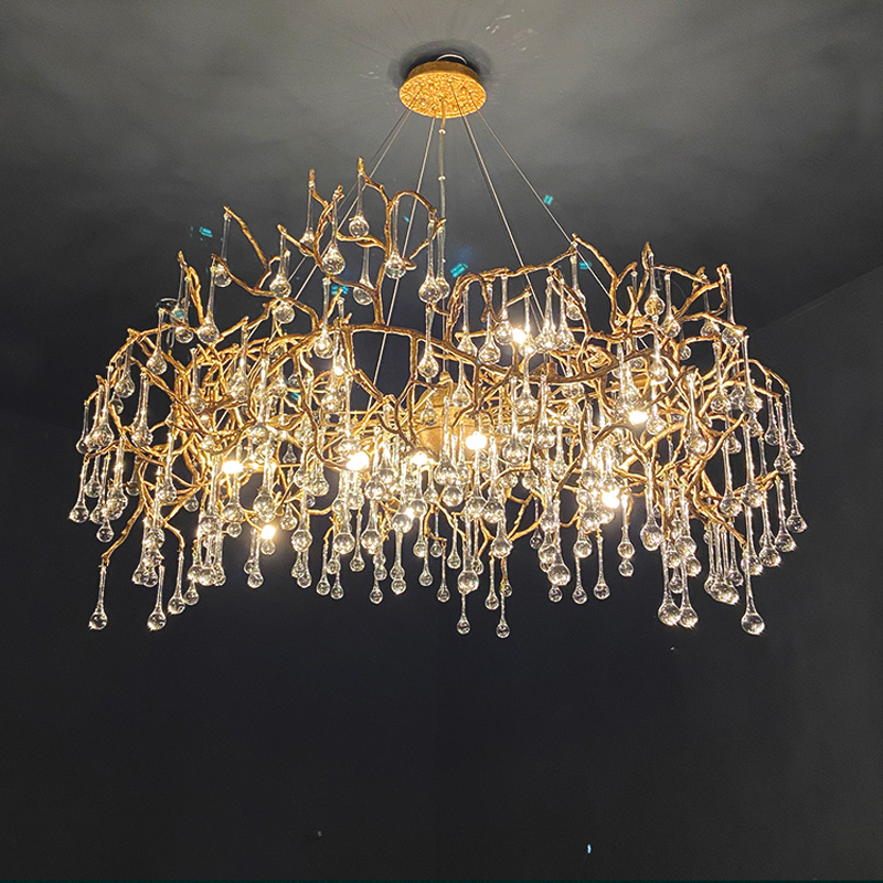 Iris Raindrop Crystal Branch Chandelier 31-Inch39-Inch47''