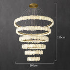 Modern Multi-Layer White Alabaster Chandelier for Staircase / foyer