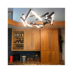 Modern Round / linear Geometric Aluminum LED Chandelier for Dining Room / bedroom