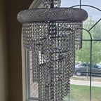 Extra Large Spiral Crystal and Metal Chandelier for Staircase Foyer Living Room