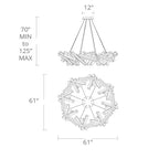 Modern Round / linear Geometric Aluminum LED Chandelier for Dining Room / bedroom