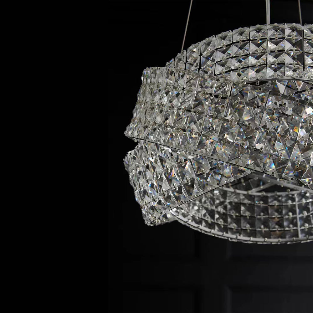 Round Crystal Ring Chandelier in Silver / gold Finish for Lowg-Ceiling