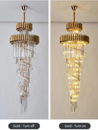 Spiral Crystal Chandelier for Foyer / Staircase