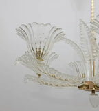 Vintage Italian 6-Arm Glass Chandelier for Low-Ceiling Bedroom / dining Room